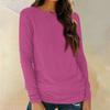 Trendy Fall Tunic Outfits Womens Fitted T Shirts Casual Long Sleeve Round Neck Basic Tee