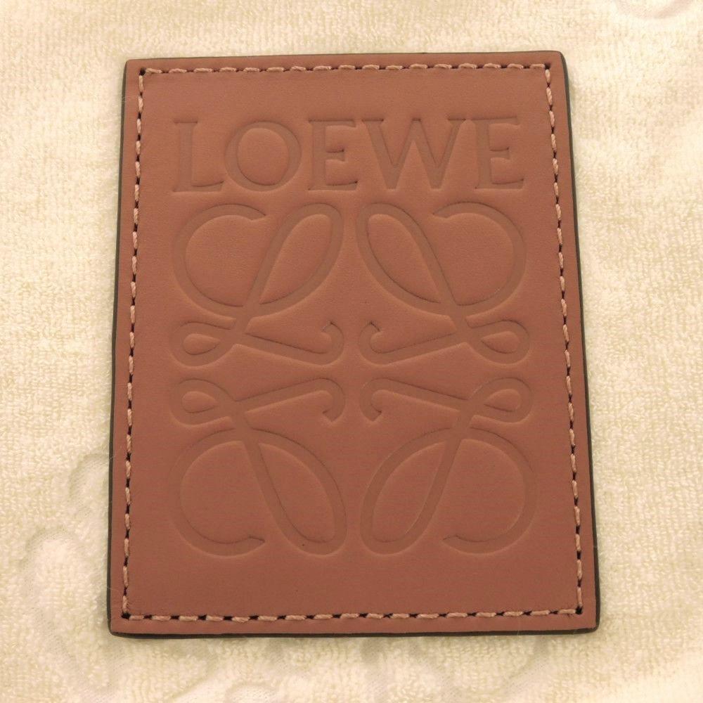 Used 12695 Towel Pouch C822Q29X01 7922 Logo Embossed Cotton All-Over Print Light Beige Calfskin Tan Anagram Pile Ecru