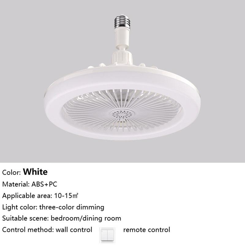 Ceiling Fans with Light and Remote Control E27 Converter Base LED Lamp Fan Silent Chandelier Fan for Bedroom Living Room Kitchen