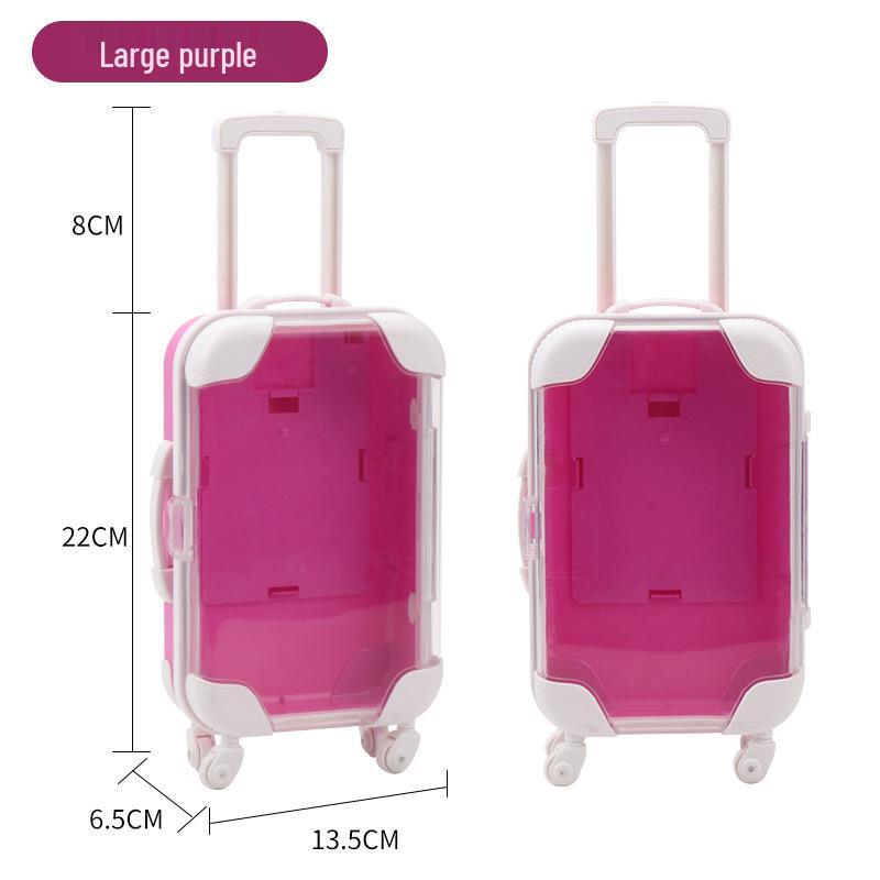 Transparent Pretend Play Makeup Trolley Case with False Eyelash Storage