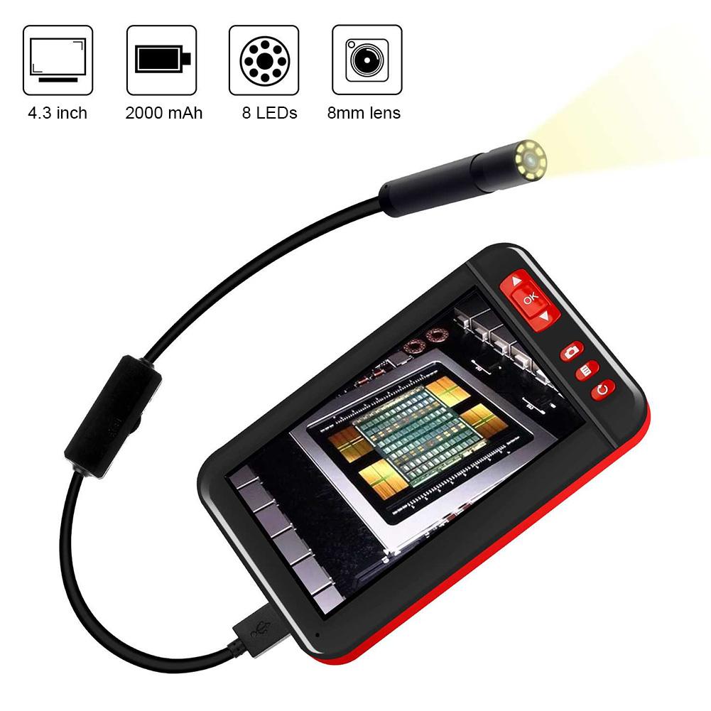 4.3 in 1080P HD Multi Language Waterproof Inspection Borescope Monitor Endoscope Camera F200(2 m