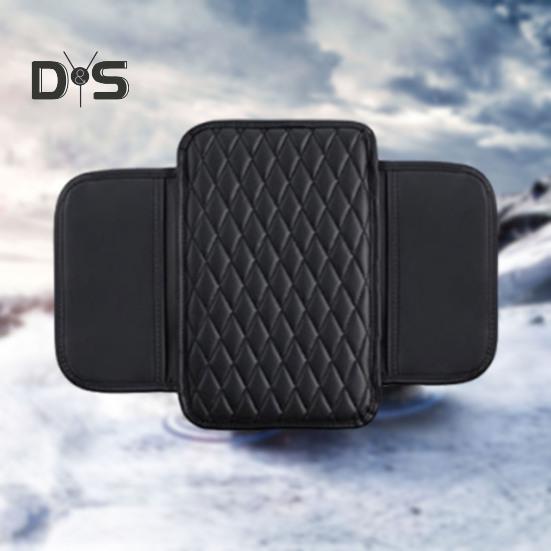 Auto-Armlehnenmatte, Leder-Armlehnenbezug, Kissen mit seitlichen Aufbewahrungstaschen, Auto-Mittelkonsolen-Abdeckung, Auto-Innenausstattung für Auto, LKW, Wohnmobil, SUV