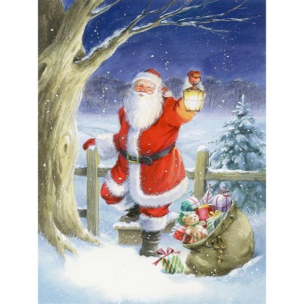 DIY Diamantový obraz Santa Claus Diamantové vyšívání Vánoce Zimní Krajina Křížkové vyšívání drahokamu Souprava mozaiky Vánoční dárek