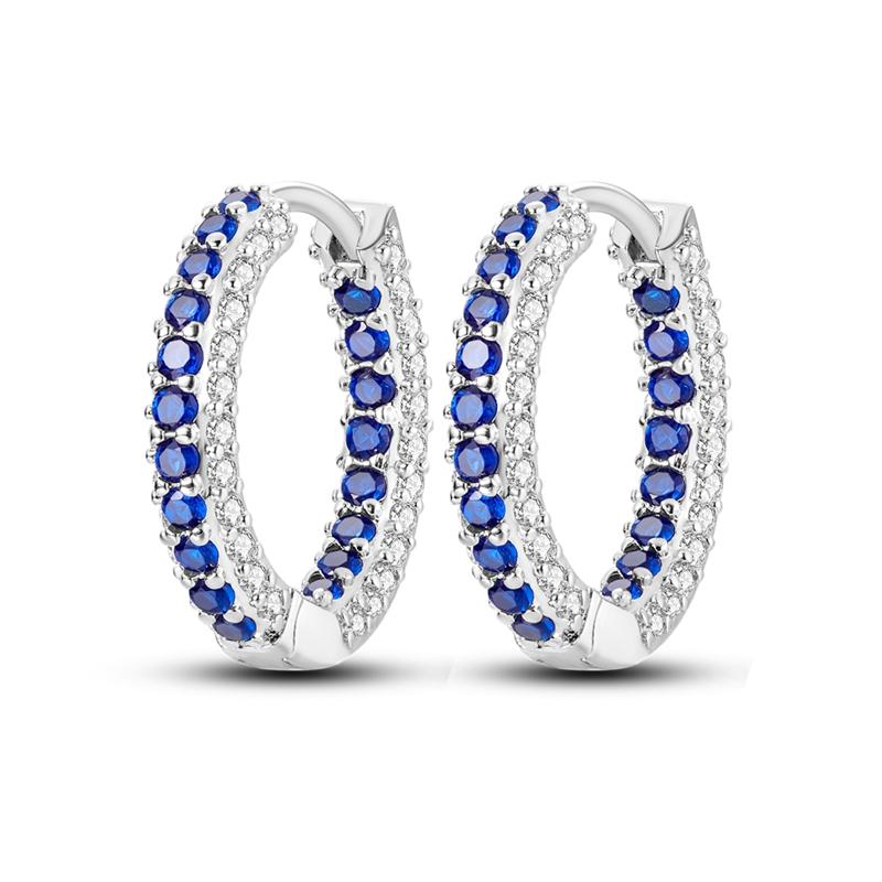 New 925 Silver Earrings Crystal Me Pave Circular U-shape Stars Hoop Earring For Women Making Jewelry Gift