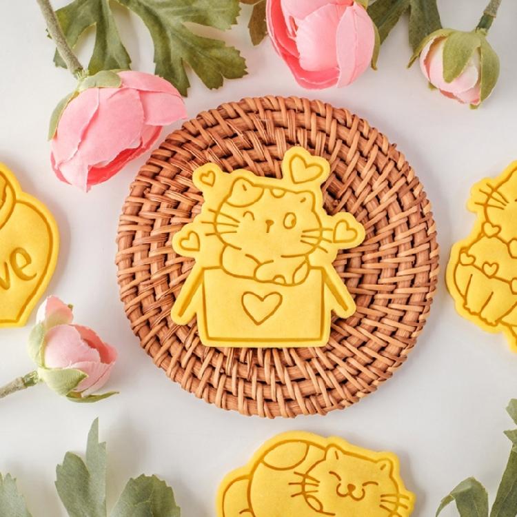 Cookie Molds Cat Shaped Valentine's Day Cookie Cutters Easy to Use Baking Gadget