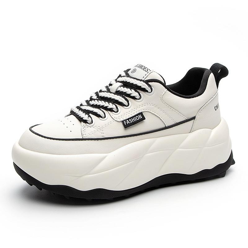 

Leather white shoes women s spring new trendy student running sports casual board shoes 35 чёрный