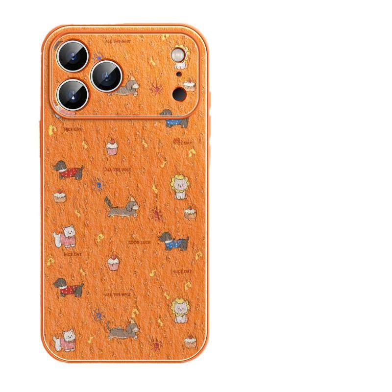Applicable to iPhone17promax mobile phone case, new Apple 14 lambskin 16pro bracket ip15pro all-inclusive.