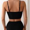 Women's New Solid Color High-waisted Backless Sexy Bikini Two Piece Swimsuit