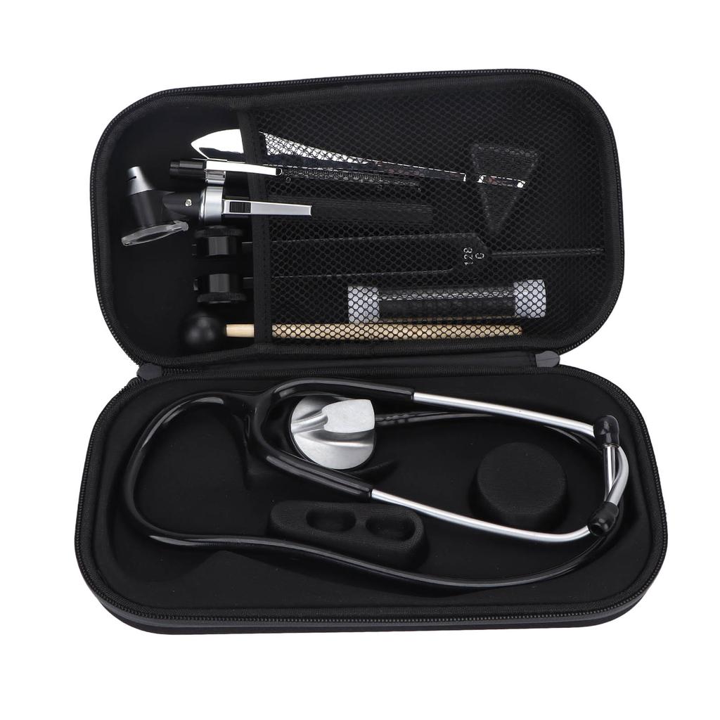 Medical Diagnostic Set Otoscope Stethoscope Tuning Fork Reflex Percussion Kit with Storage Bag