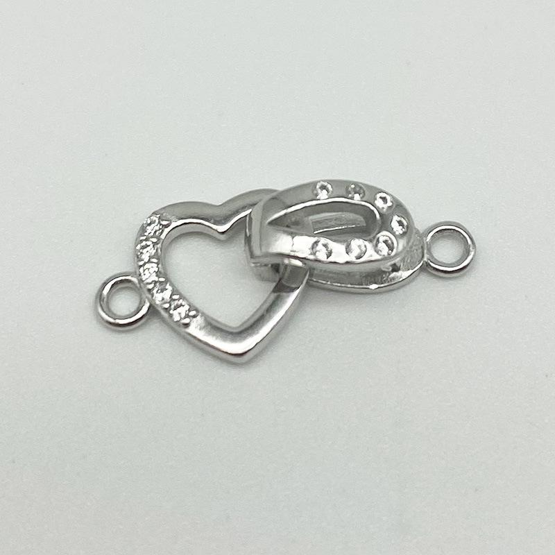 Yansheng S925 Sterling Silver Diamond Heart Clasp Necklace & Bracelet DIY Pearl Chain.
