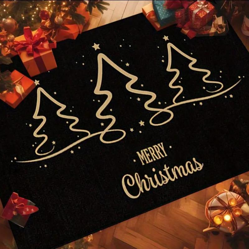Christmas Themed Door Mat Gingerbread/Santa/gnome Print Floor Mats,Non-Slip Welcome Rugs for Home Entryway & Holiday Decor