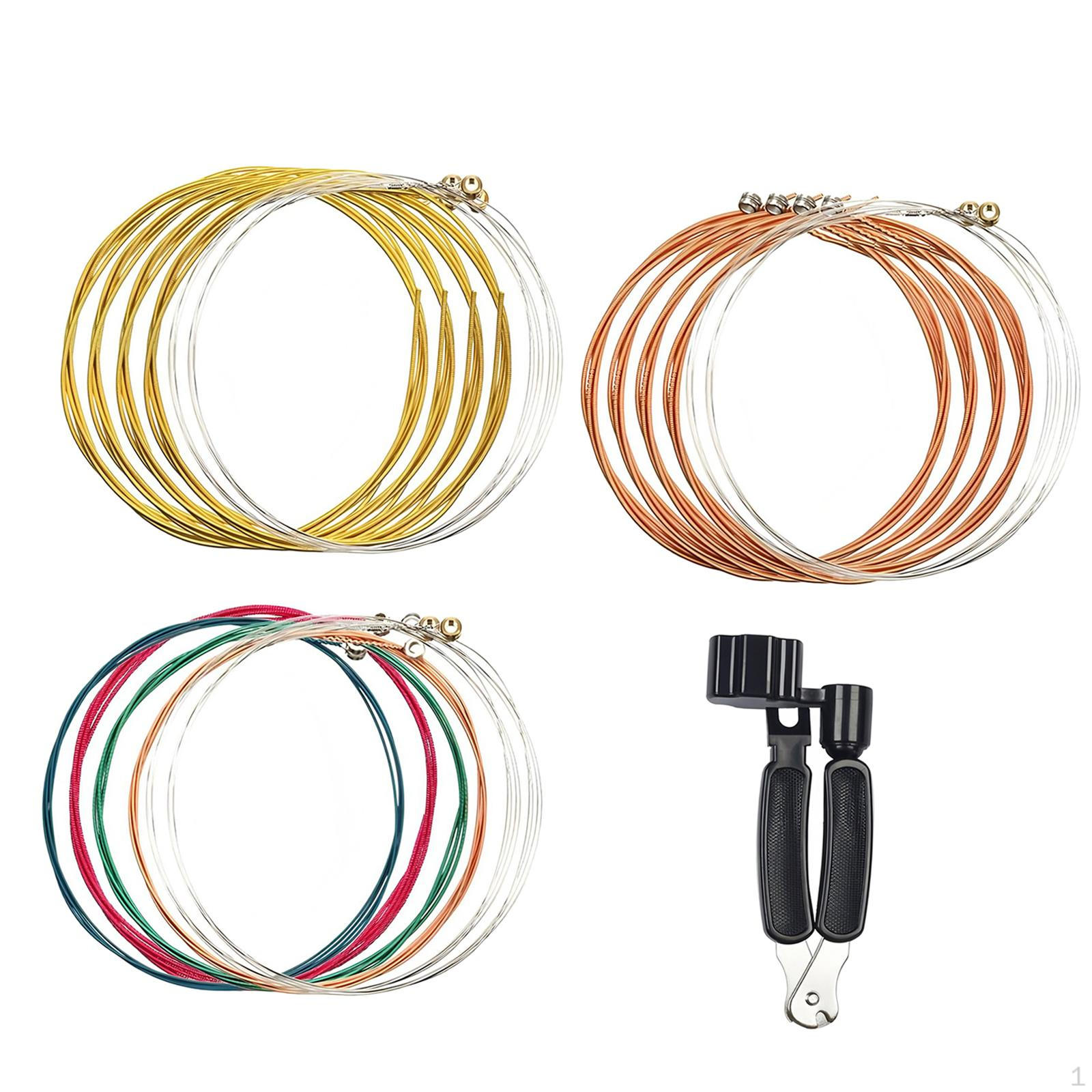 

Acoustic Guitar String Set, Replacement Steel Accessories, Multifunctional Tool for Beginners, Music Style A