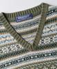 Geonjiulleunseu Grand Roque Fair Isle Cotton V-Neck Vest - Olive