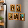 Modern Office Storage Decor Funny Small Wooden Fridge Magnet Picture Frame, Vintage Oil Painting Pattern Retro Style Frames Magnetic Refrigerator