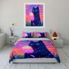 Fantasy Cat Art Decor Set Soft Comfortable Duvet Cover Bedding Set Included 1*Duvet Cover & 2*Pillowcases, Gift
