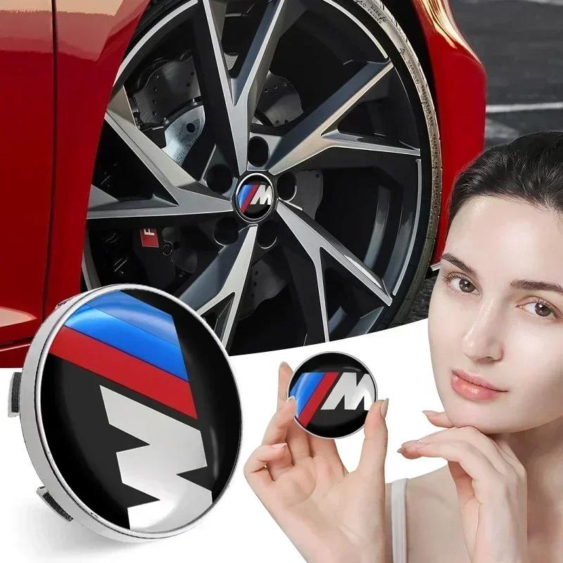 For BMW M E34 E36 E60 E90 E46 F10 F20 F30 X5 X6 X1 M3 M5 M6 X5M X3M E71 4pcs 60mm Car Wheel Center Hub Cap Rim Cover Emblem Stickers