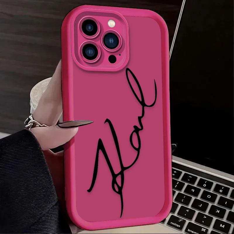 Lovely Fashion K-Karl Cat Case For iPhone 14 17 Air 16 16E 15 13 12 11 Pro Max X XS X S Max XR SE 2020 SE4 7 8 Silicone Cover