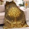 Golden Money Tree Blanket Warm And Soft Suitable For Bedroom Living Room Sofa Bed Office Travel Camping