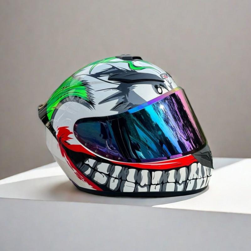 New Locomotive Motorcycle Men's and Women's 3c Full Helmet Motorcycle Personalized Handsome Safety Helmet Winter Windshield Helmet
