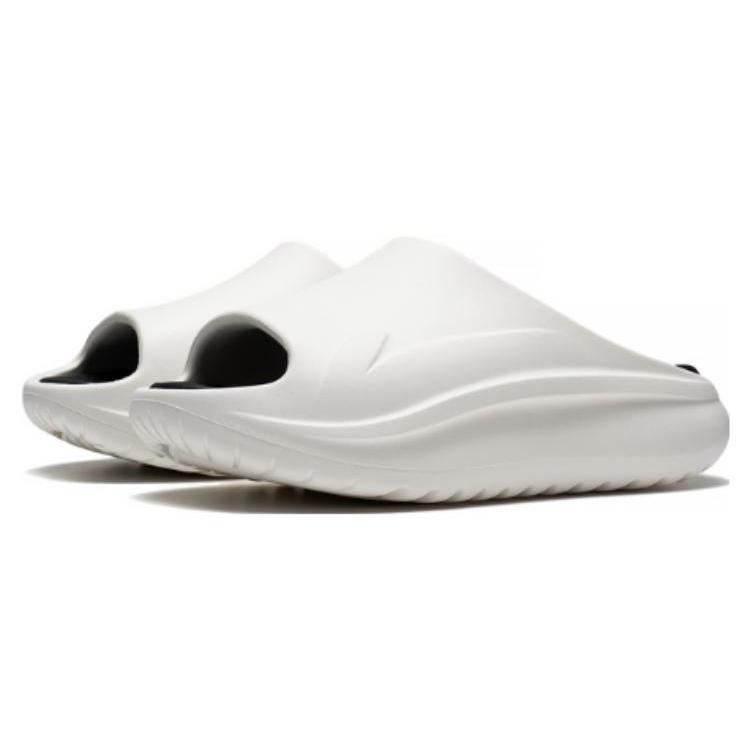 Li Ning SOFT SLIPPER Slip Resistant Abrasion Resistant Quiet Slide Slippers Unisex Ecru AGAT017-2