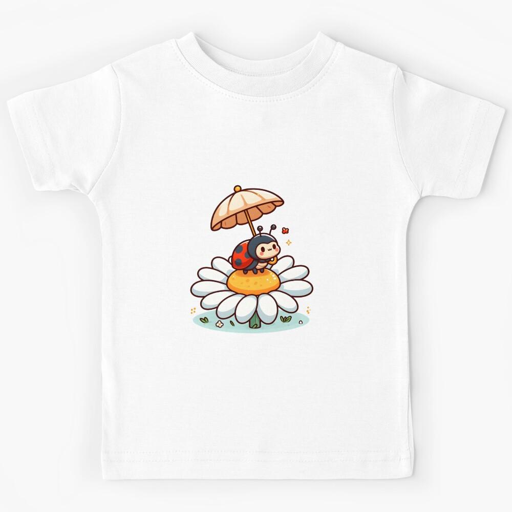 Kawaii Ladybug: Holding A Tiny Parasol Kids T-Shirt 110