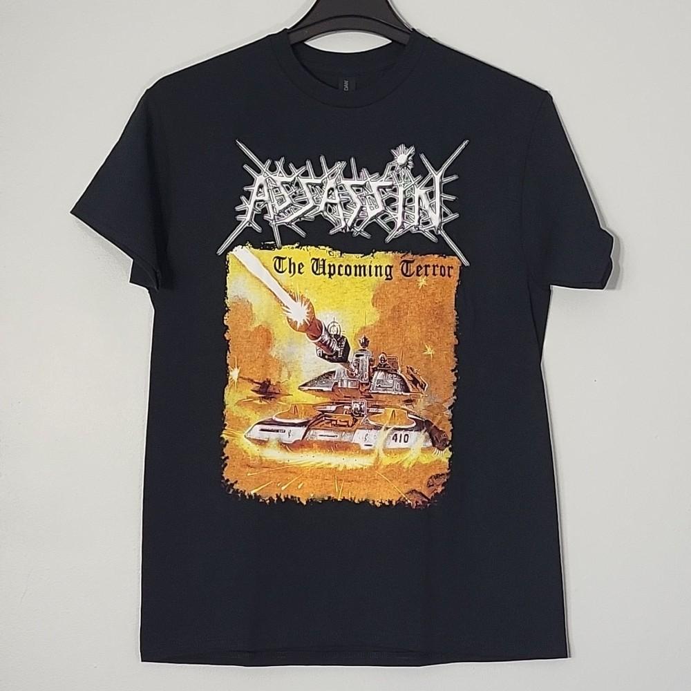 ASSASSIN The Upcoming Terror 2XL T-Shirt Black Mens Band Logo Unisex T-Shirt L