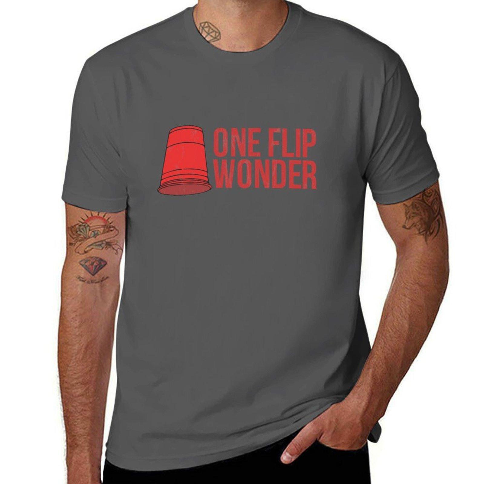 

One Flip Wonder Drinking Party Game Red Cup T-Shirt t shirt for man man t shirts high quality luxury brand T-Shirt 4XL