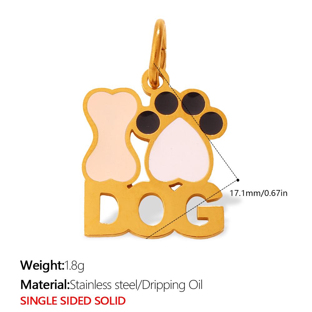Cartoon Pet Series Stainless Steel Necklace & Bracelet Pendant for Women