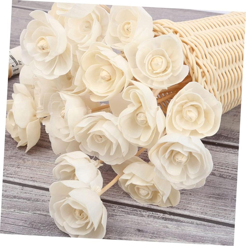 BESPORTBLE 8pcs Rattan Sola Flower Essential Oil Vines White Outfit Wood Appliques Floral Diffuser Wick Spa Perfume Beautiful Diffuser Flowers Wooden