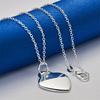 925 Sterling Silver 16-30 Inch Women's Exquisite Bright Face Heart-shaped Pendant Necklace Accessories, Wedding Fashion Jewelry