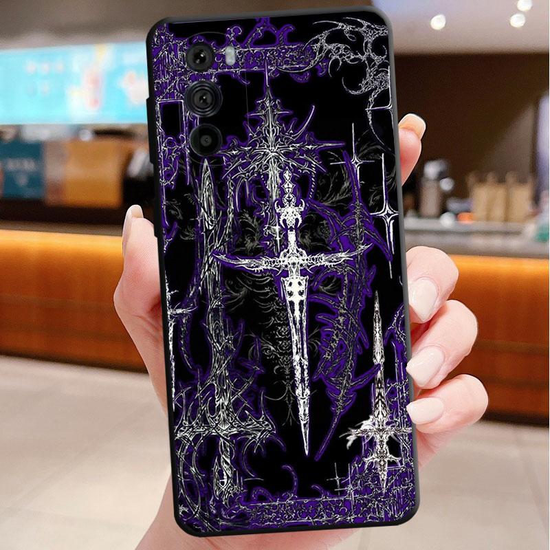 Phone Case For Motorola Edge 60 50 40 Pro 60 50 40 30 Ultra Neo Fusion Moto G Stylus G Gothic Cyber Sigil Cross