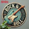 Vintage Tin Rock Guitar Wall Decor Music Room Sign Gift