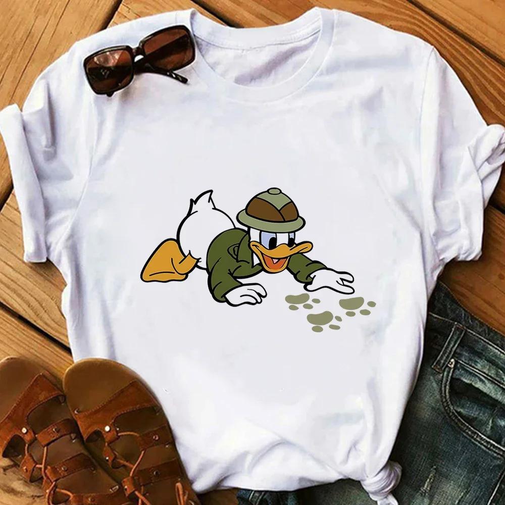 Fashion Disney Cartoon Men Tees Mickey Mouse T Shirt Women Summer Family Clothing Female T-shirts Streetwear Y2k Ladies Blouses