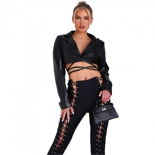 Missy Empire Womens/Ladies PU Cropped Blazer