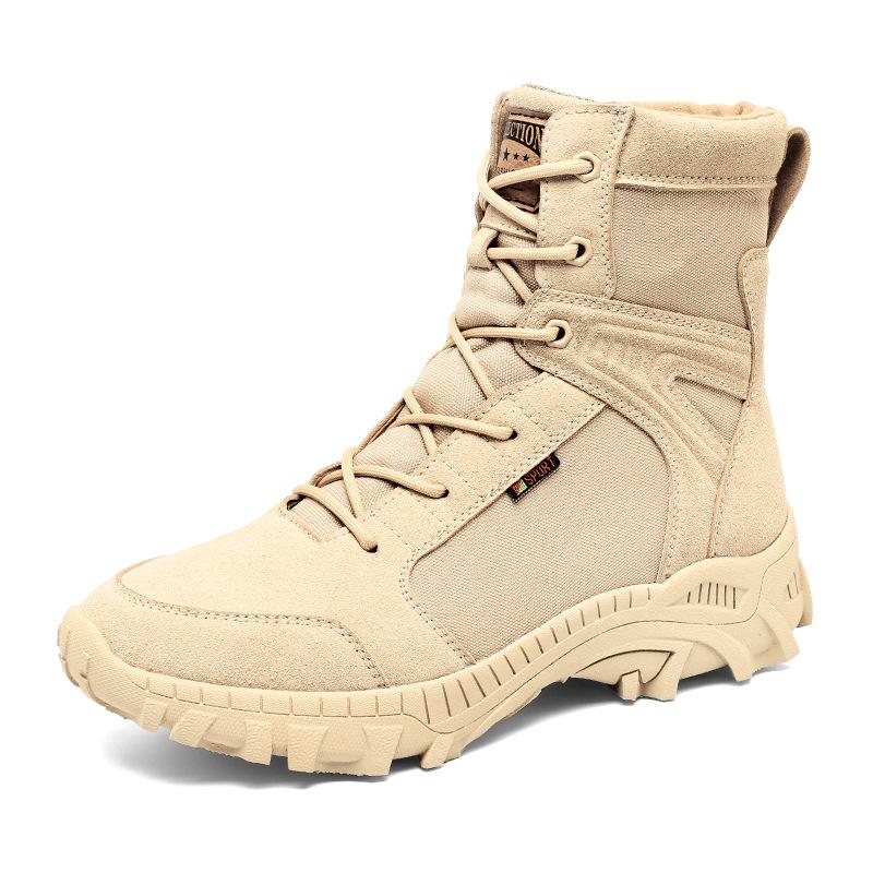 Desert boots Men's velvet high-top Martin boots Outdoor training boots Military fans Tactical boots Combat boots Mountaineering boots Cotton boots