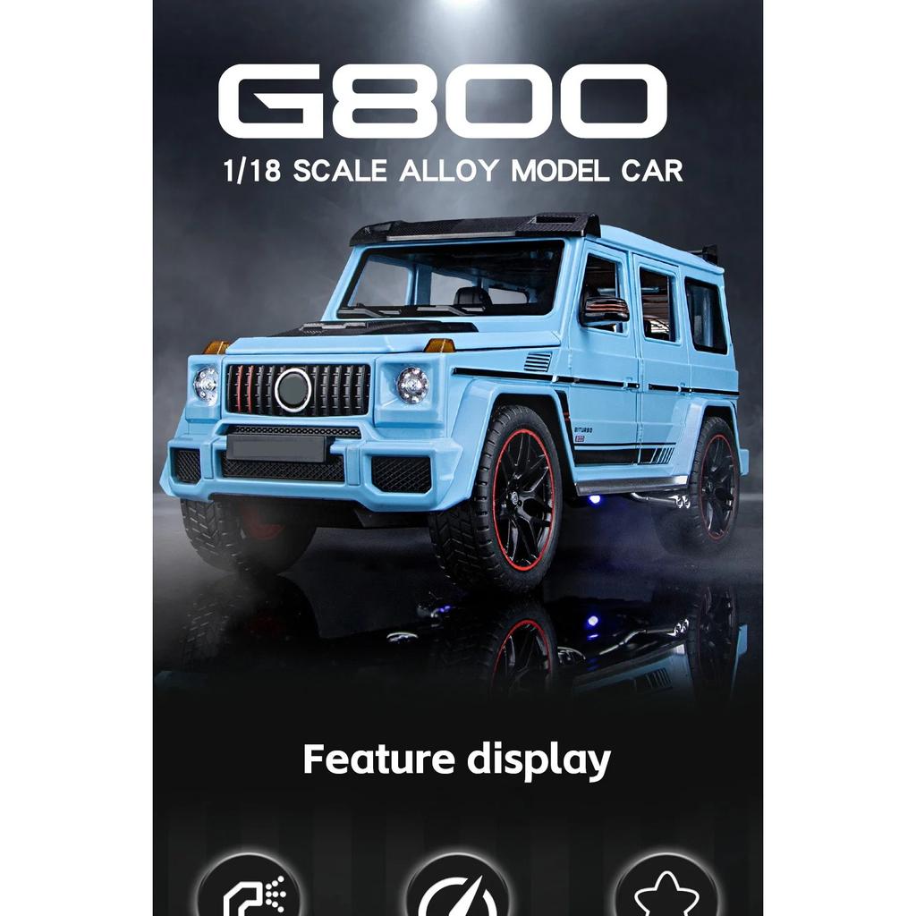 1/18 Brabus G800 Off Road Vehicle Model Car Toys Alloy Metal Diecast SUV Model Toy with Sound and Light Birthday Gift for Kids