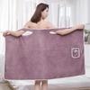 Women Coral Fleece Bathrobe Absorbent Soft Quick Dry Adult Towel Gown for Shower Home Use Spa Relaxation Sleepwear