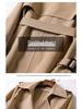 2024 Slim Classic Over-the-Knee Trench Coat for Women - Mid-Length Korean Style, Loose Fit, Petite Trendy Overcoat