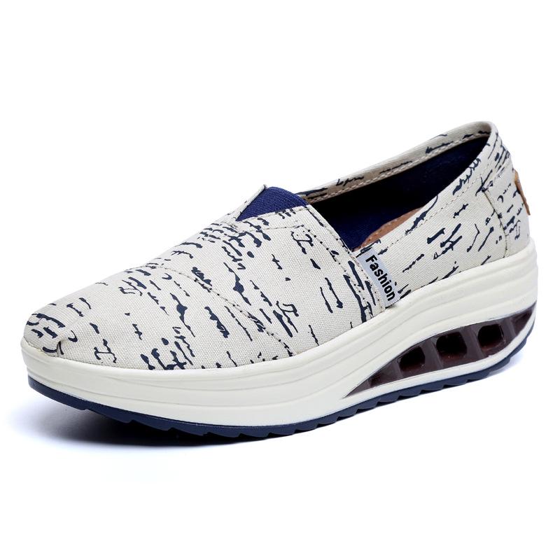 Hot Sale Fitness Shoes Women Swing Wedges Platform Zapatos Mujer Canvas Trainers Shoes Woman Breathable Women Sneakers WSH3301