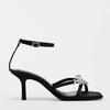 Fashion New Open Toe Ankle Strap Thin High Heels Women Summer Shiny Rhinestone Designer Heeled Sandals Elegant Banquet Wedding Shoes
