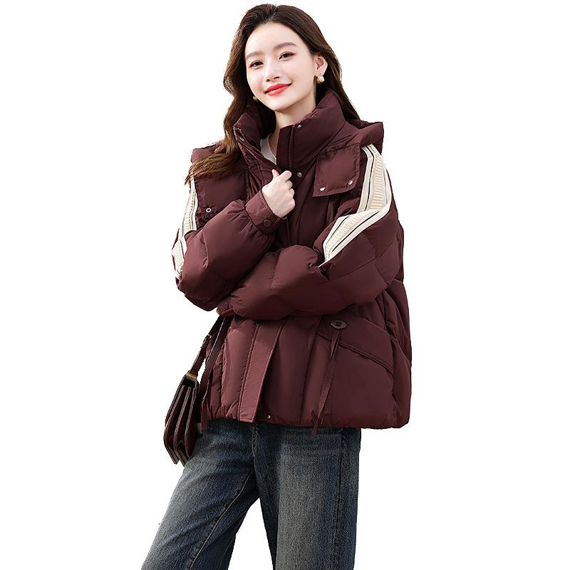 Hooded down cotton jacket girls' winter clothes 2025 new student short cotton jacket bread jacket