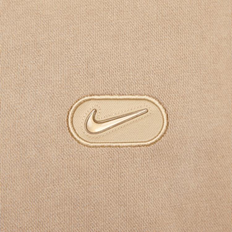 Nike Solo Swoosh Fleece Crewneck Long Sleeve Loose Sweatshirt Men Sweatshirt Beige HJ2236-297