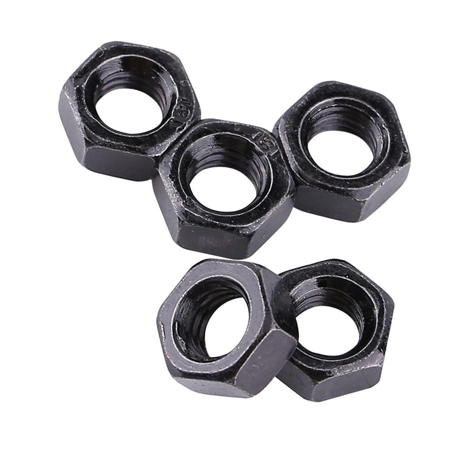 

DIN934 Черный цвет углеродистая сталь метрическая шестигранная шестигранная гайка крепеж (М5)