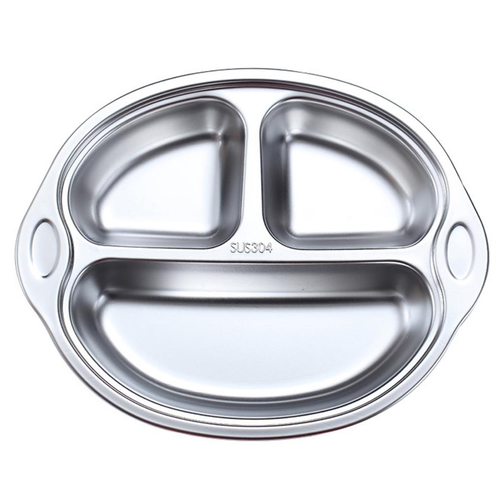 Kids Nonrust Steel Plates User Friendly Efficient Dishware For Children Shatterproof Portable Dinnerware Set Nontoxic