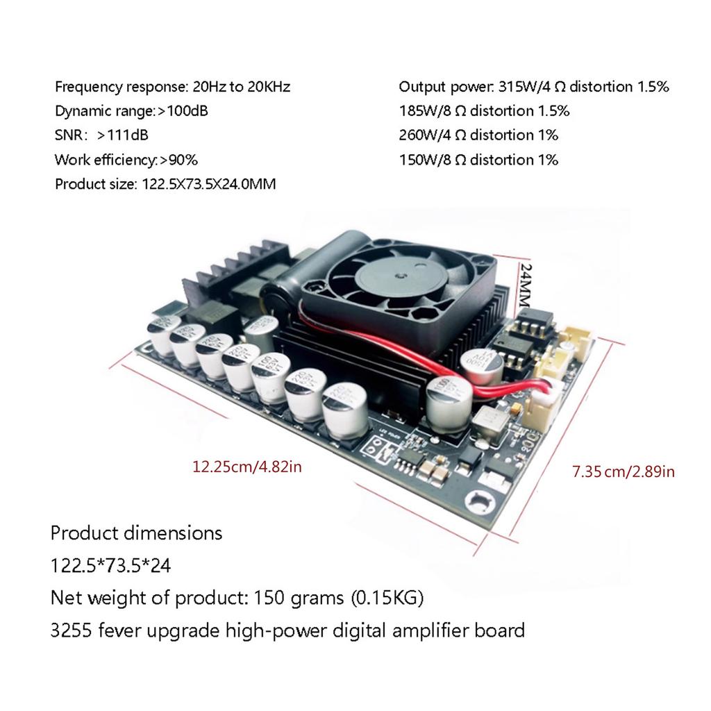 TPA3255 Professional HIFI Digital Amplifiers Module 300Wx2 Delivering Highly Efficiency Low Distortions Sound Quality