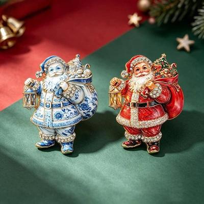 1Pcs Unisex 2-Color Santa Claus New Year Party Brooch Pins Gift Christmas Father Brooches For Women