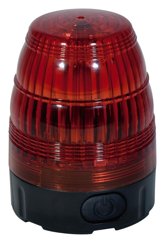 Nichido Industrial Battery-Powered Small LED Rotating Light, LED Flasher 75, Red, NLF75-BA-R