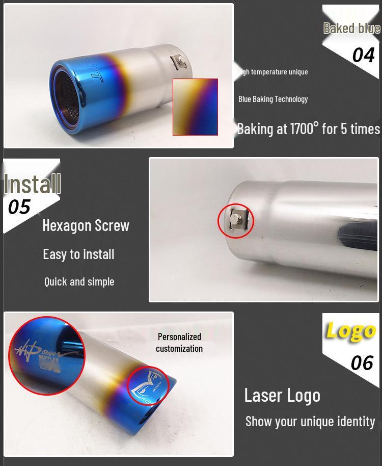 Stainless Steel Exhaust Tailpipe for Toyota Prado Models (2013-2021)