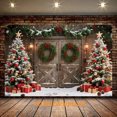 Christmas Wooden Arch Decoration Background Winter Photography Backdrop Decorations For Photo Studio Photo Booth Christams Party