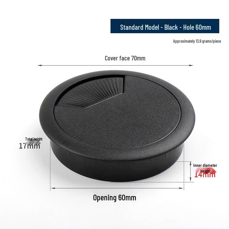 ABS Plastic Round Cable Hole Cover for Desk and Furniture